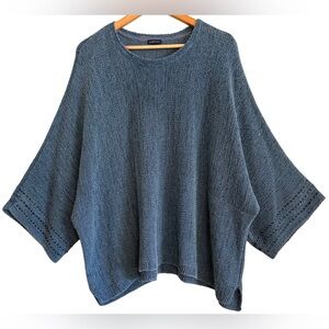 PURE JILL Cotton Blend Relaxed Fit Boho Minimalist Kimono Sleeves Sweater Sz 4X